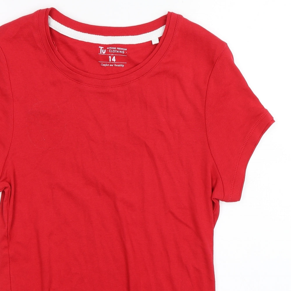 TU Womens Red   Basic T-Shirt Size 14