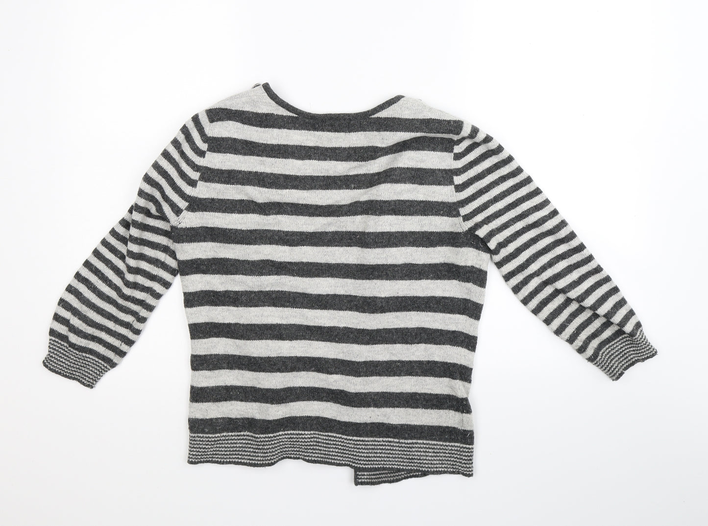 Per Una Womens Grey Striped  Full Zip Jumper Size S