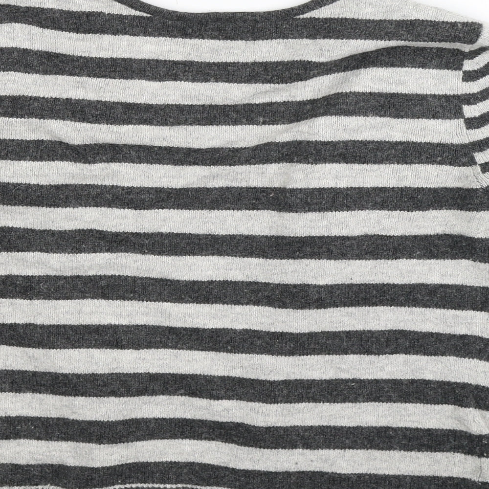Per Una Womens Grey Striped  Full Zip Jumper Size S