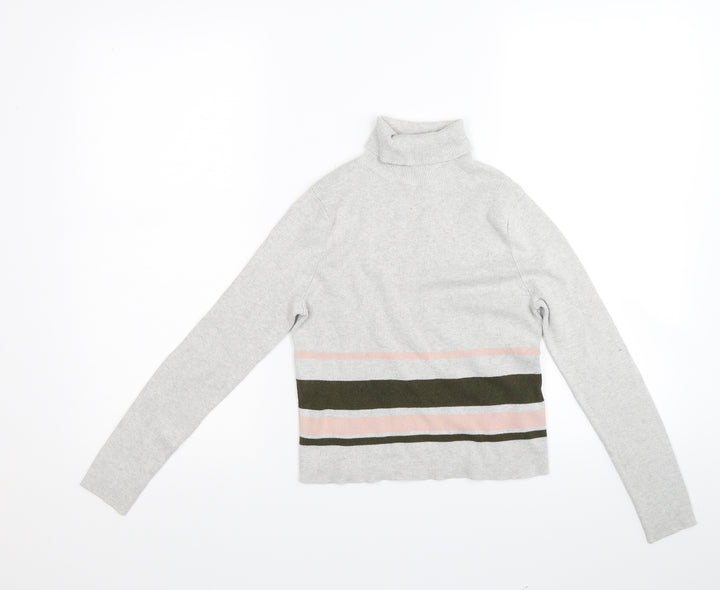 915 Generation Girls Grey Striped  Pullover Jumper Size 12-13 Years