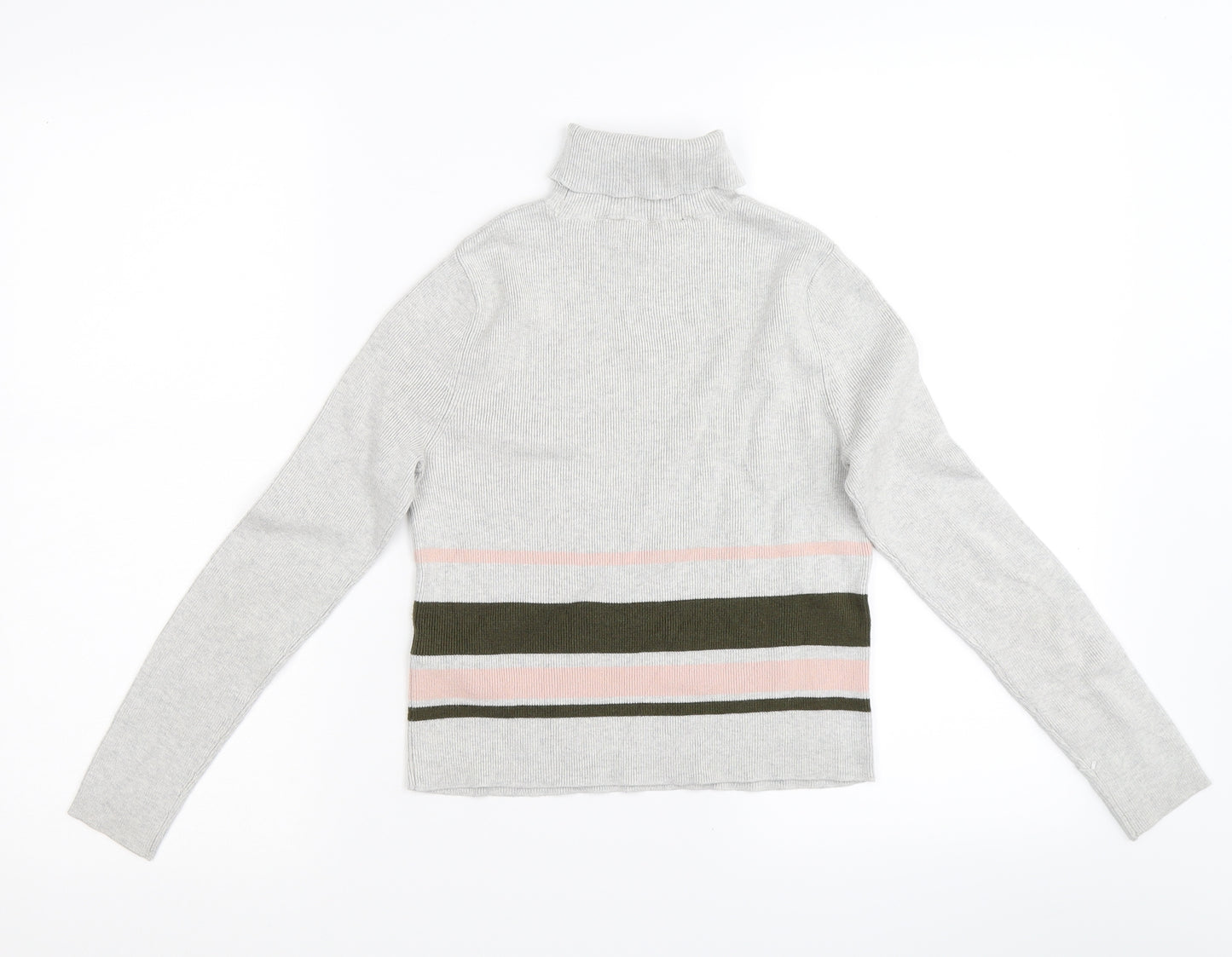 915 Generation Girls Grey Striped  Pullover Jumper Size 12-13 Years