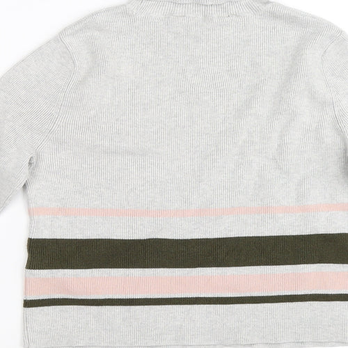 915 Generation Girls Grey Striped  Pullover Jumper Size 12-13 Years