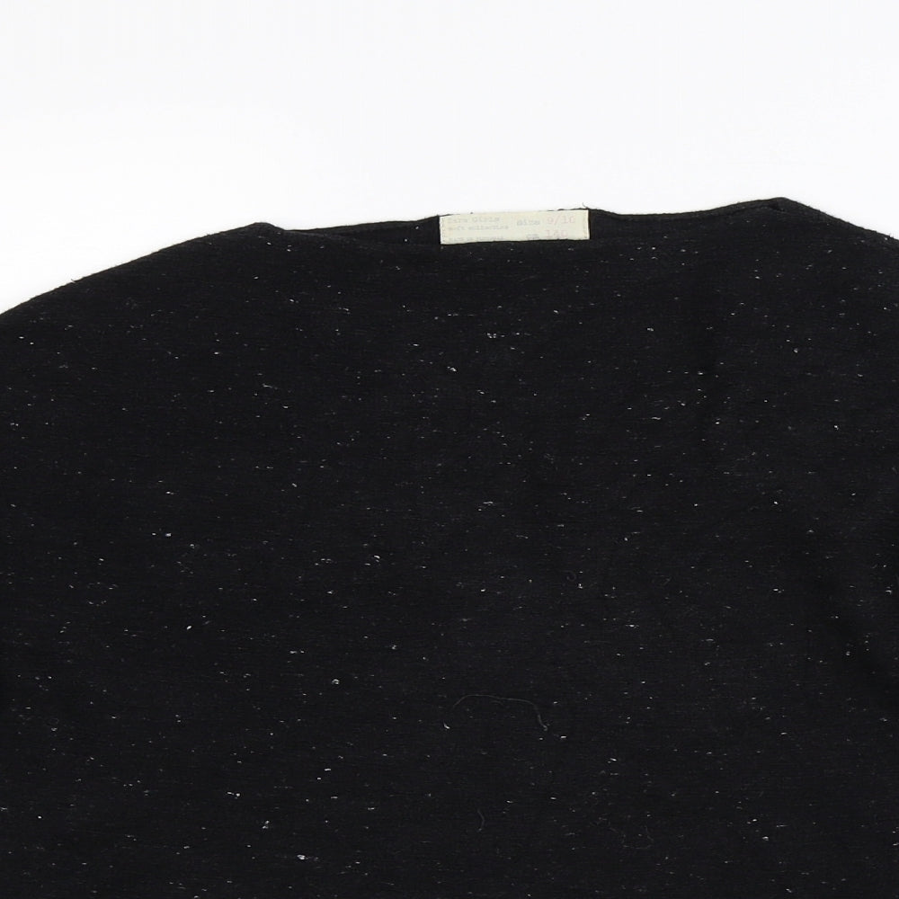 Zara Girls Black   Pullover Jumper Size 9-10 Years