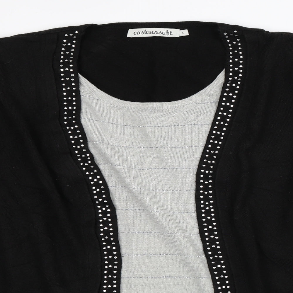 Cashmasoft Womens Black   Cardigan Jumper Size L