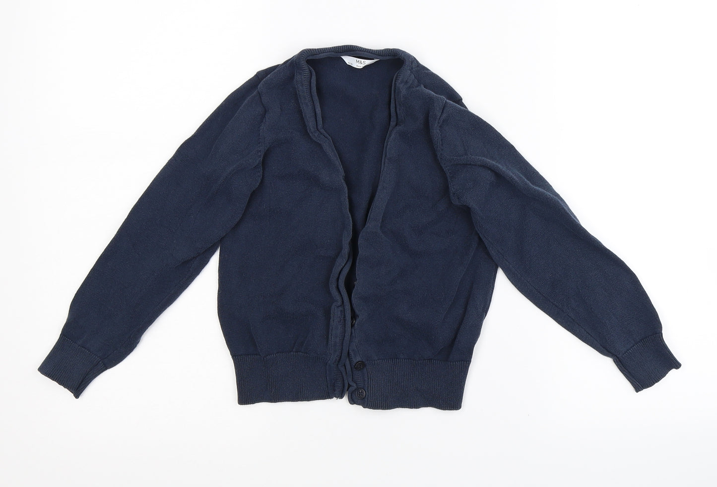 m&s Boys Blue   Cardigan Jumper Size 4-5 Years