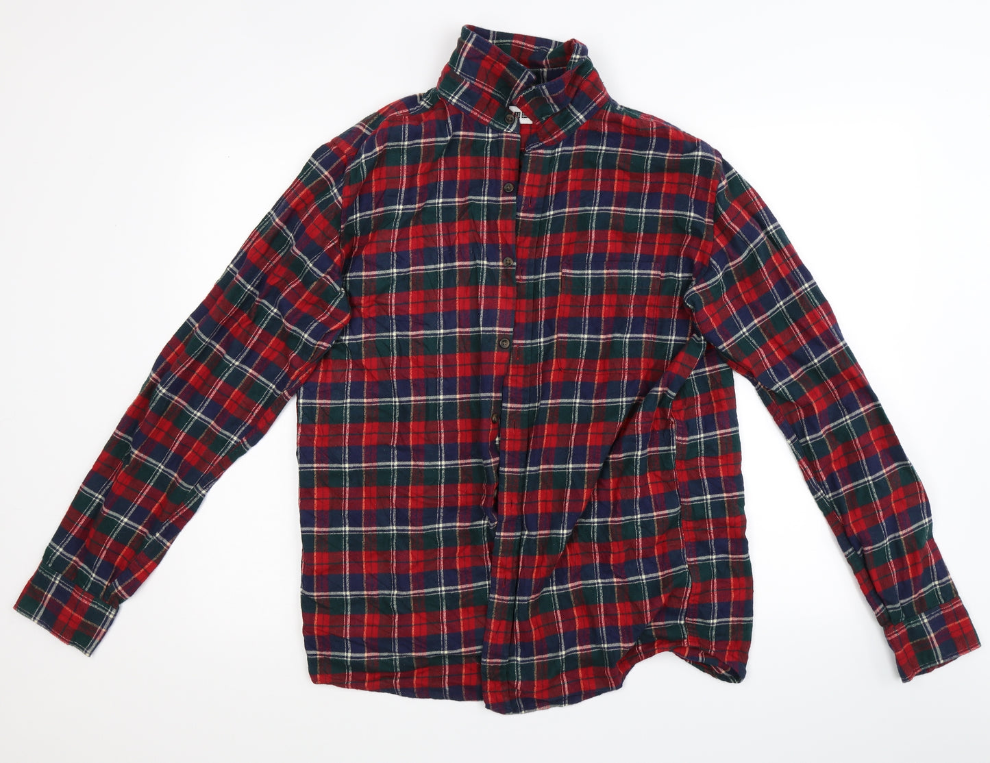UNI GLO Mens Red Check  Cardigan Jumper Size M