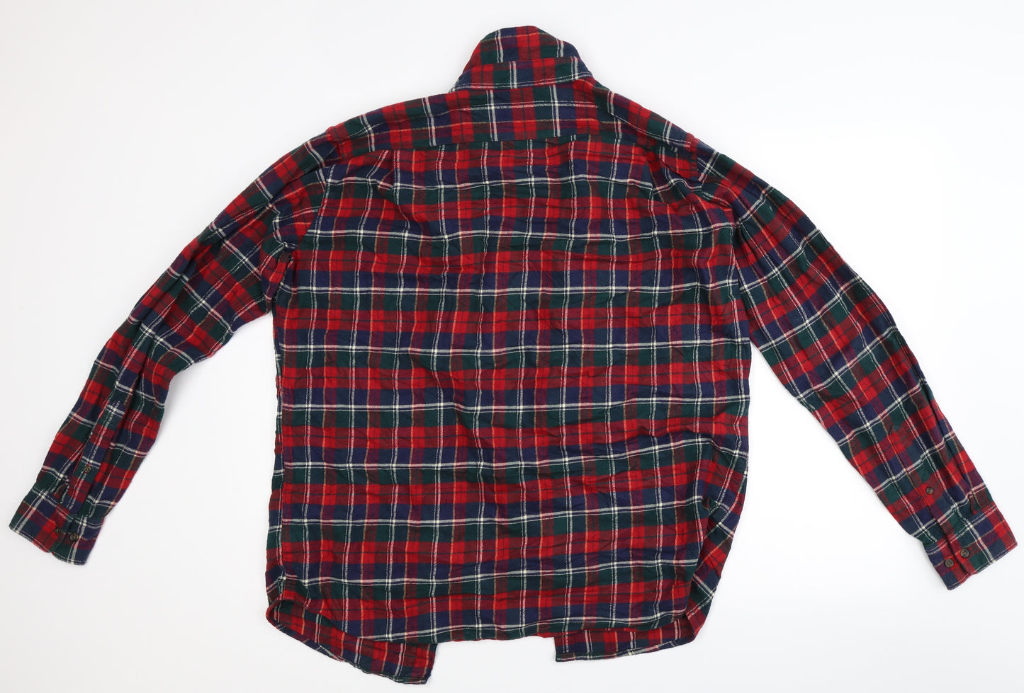 UNI GLO Mens Red Check  Cardigan Jumper Size M