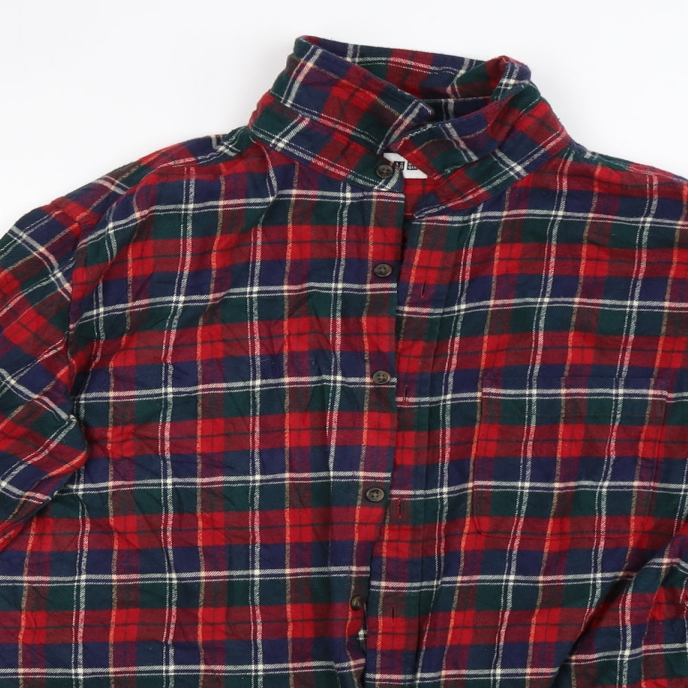 UNI GLO Mens Red Check  Cardigan Jumper Size M