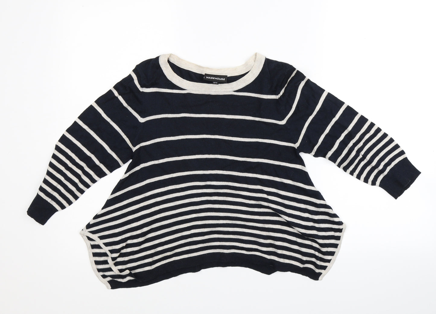 Wearhouse Womens Black Striped  Pullover Jumper Size 10