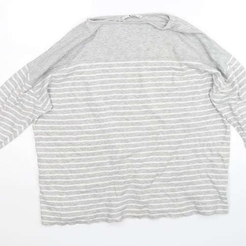 TU Womens Grey Striped  Pullover Jumper Size 14
