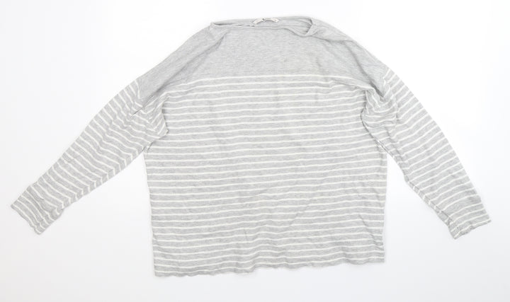 TU Womens Grey Striped  Pullover Jumper Size 14
