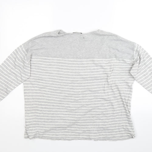 TU Womens Grey Striped  Pullover Jumper Size 14