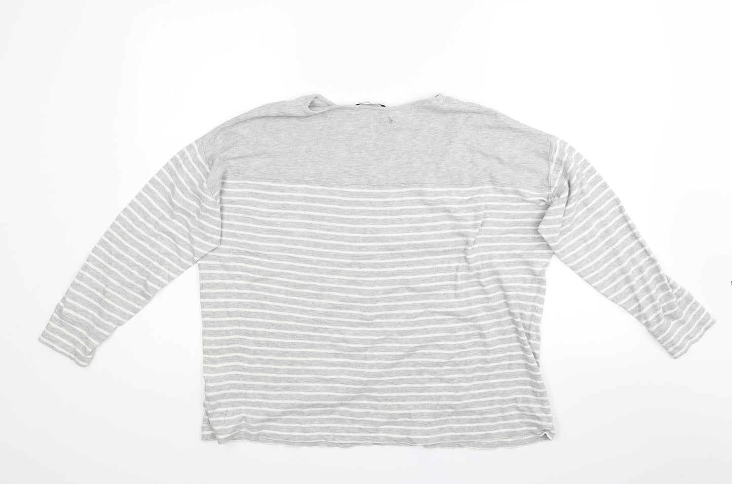 TU Womens Grey Striped  Pullover Jumper Size 14