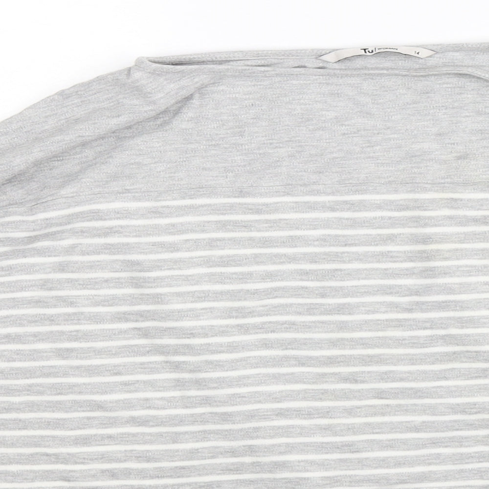 TU Womens Grey Striped  Pullover Jumper Size 14