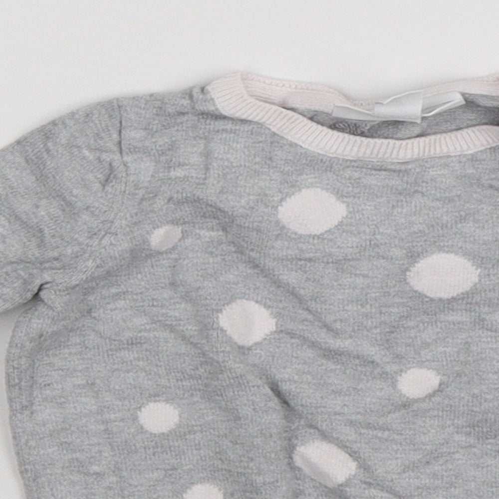 The little white company  Grey Spotted  Pullover Jumper Size 9-12 Months