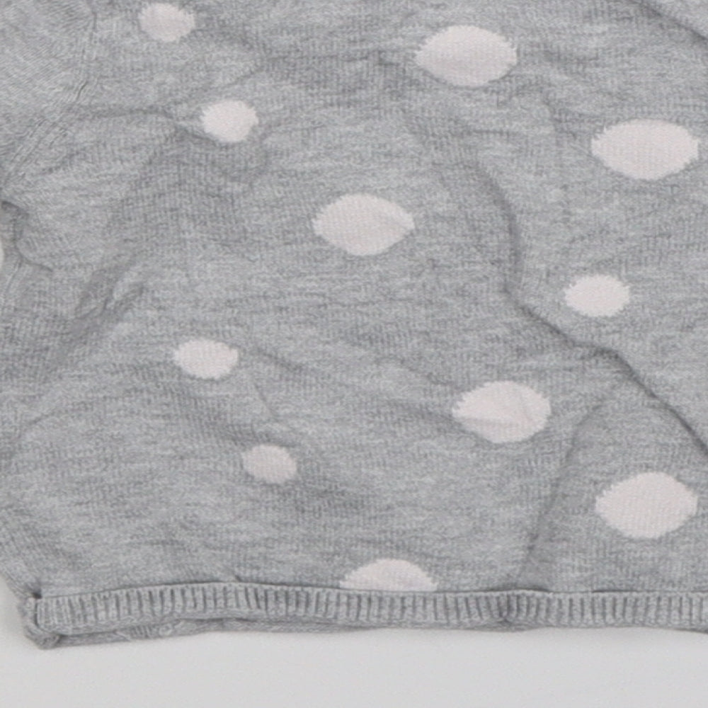 The little white company  Grey Spotted  Pullover Jumper Size 9-12 Months