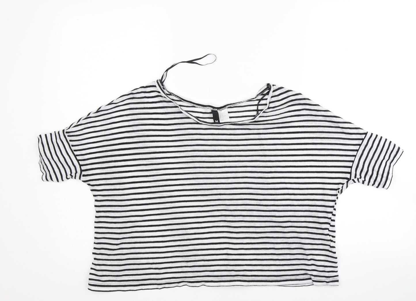 Divided Womens White Striped  Basic Blouse Size M