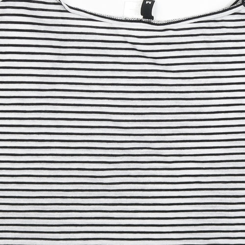 Divided Womens White Striped  Basic Blouse Size M