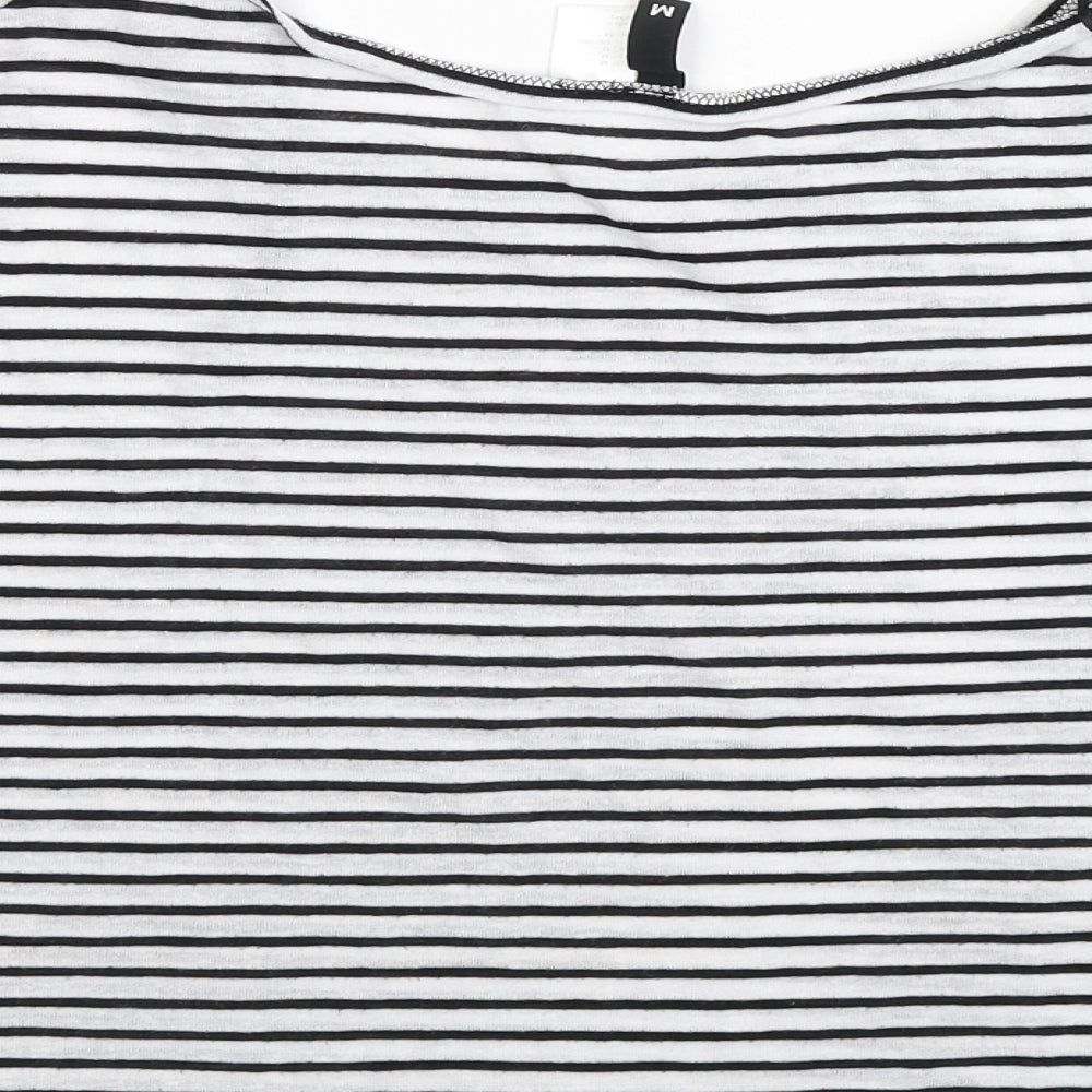 Divided Womens White Striped  Basic Blouse Size M