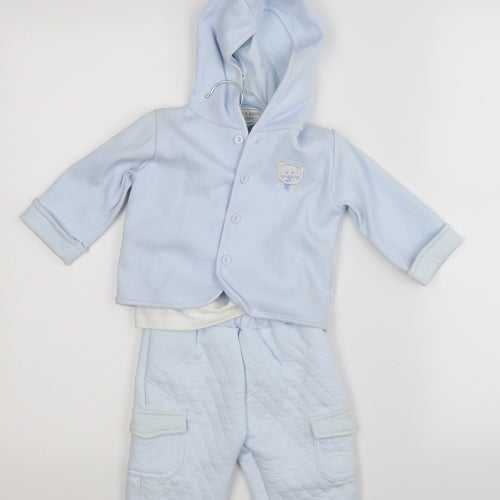 kris x kids Boys Blue Solid  Babydoll Pyjama Set Size 0-3 Months
