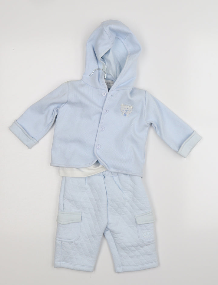 kris x kids Boys Blue Solid Babydoll Pyjama Set Size 0-3 Months
