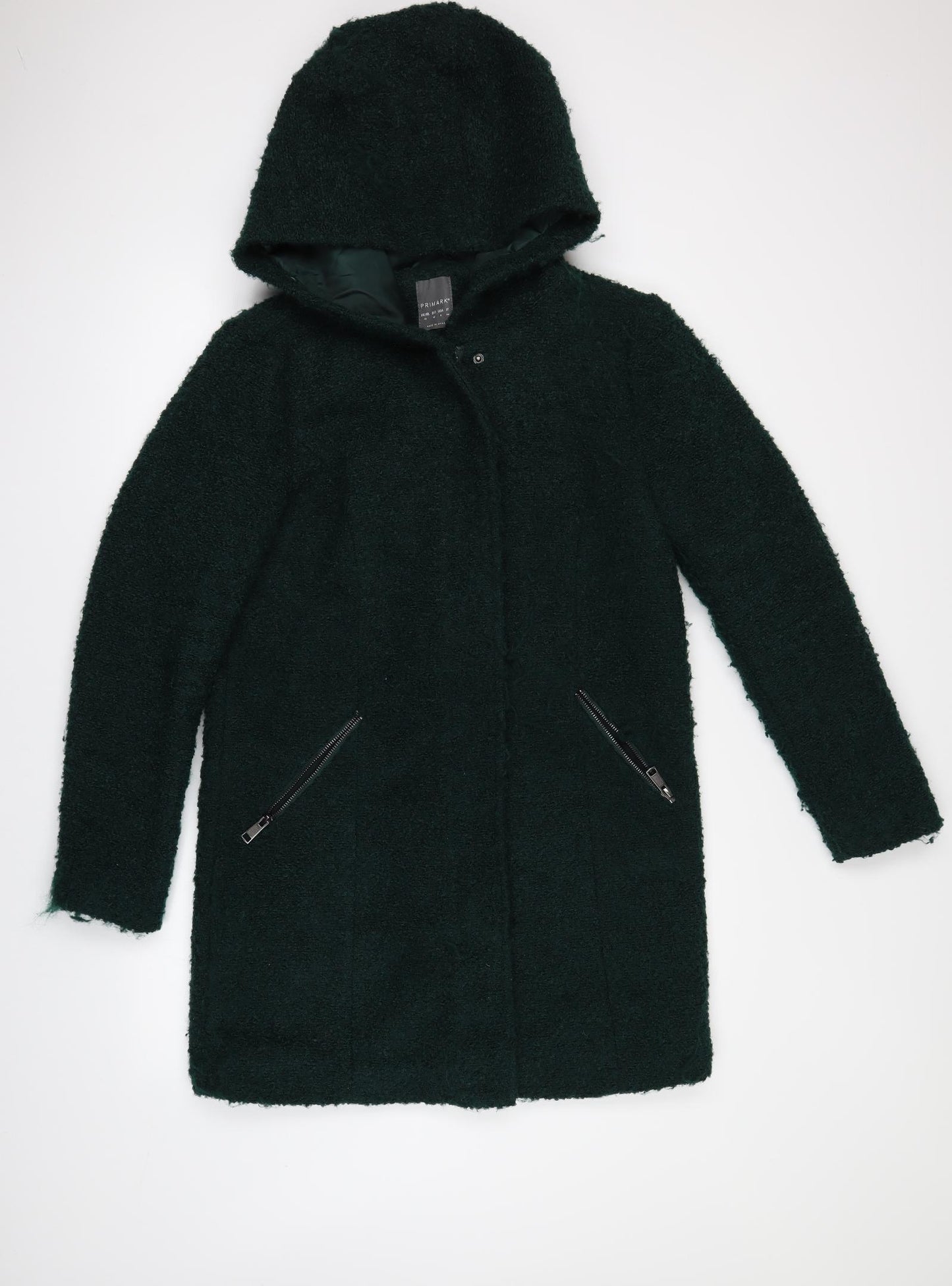 Primark Womens Green   Overcoat Coat Size M