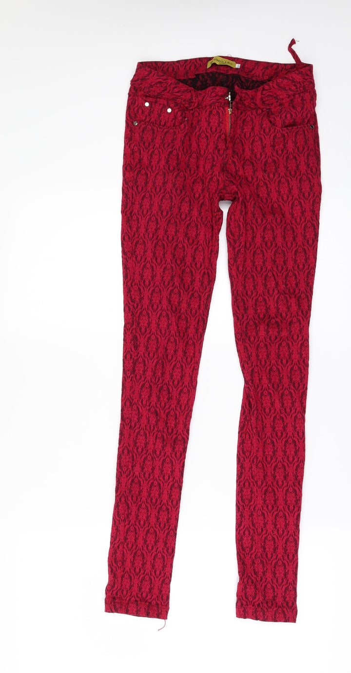GONDOLA BUE Womens Red  Denim Skinny Jeans Size XS L27 in
