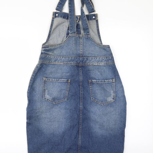 Denim & Co. Womens Blue  Denim Pinafore/Dungaree Dress  Size 6