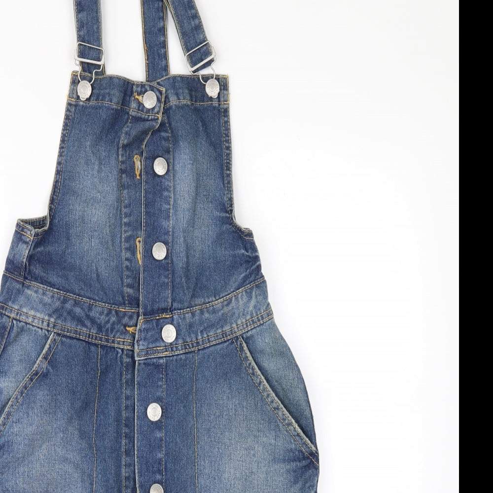 Denim & Co. Womens Blue  Denim Pinafore/Dungaree Dress  Size 6