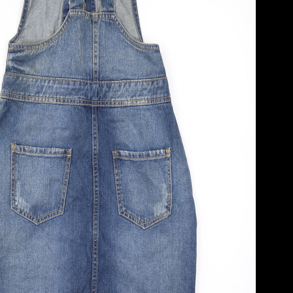 Denim & Co. Womens Blue  Denim Pinafore/Dungaree Dress  Size 6