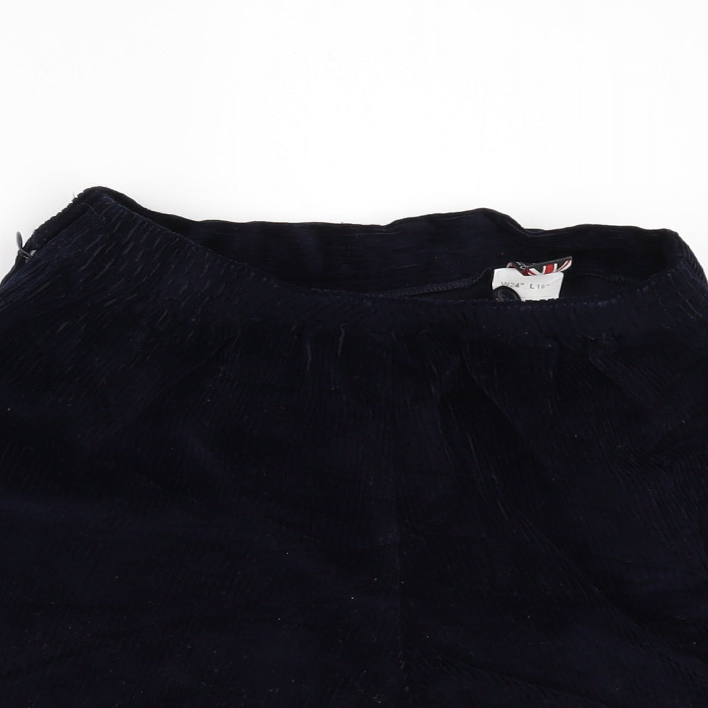 School Blazer Girls Blue  Corduroy Paperbag Shorts Size M