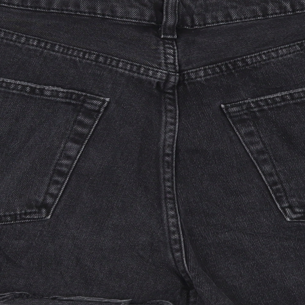 Topshop Womens Black  Denim Cut-Off Shorts Size 12