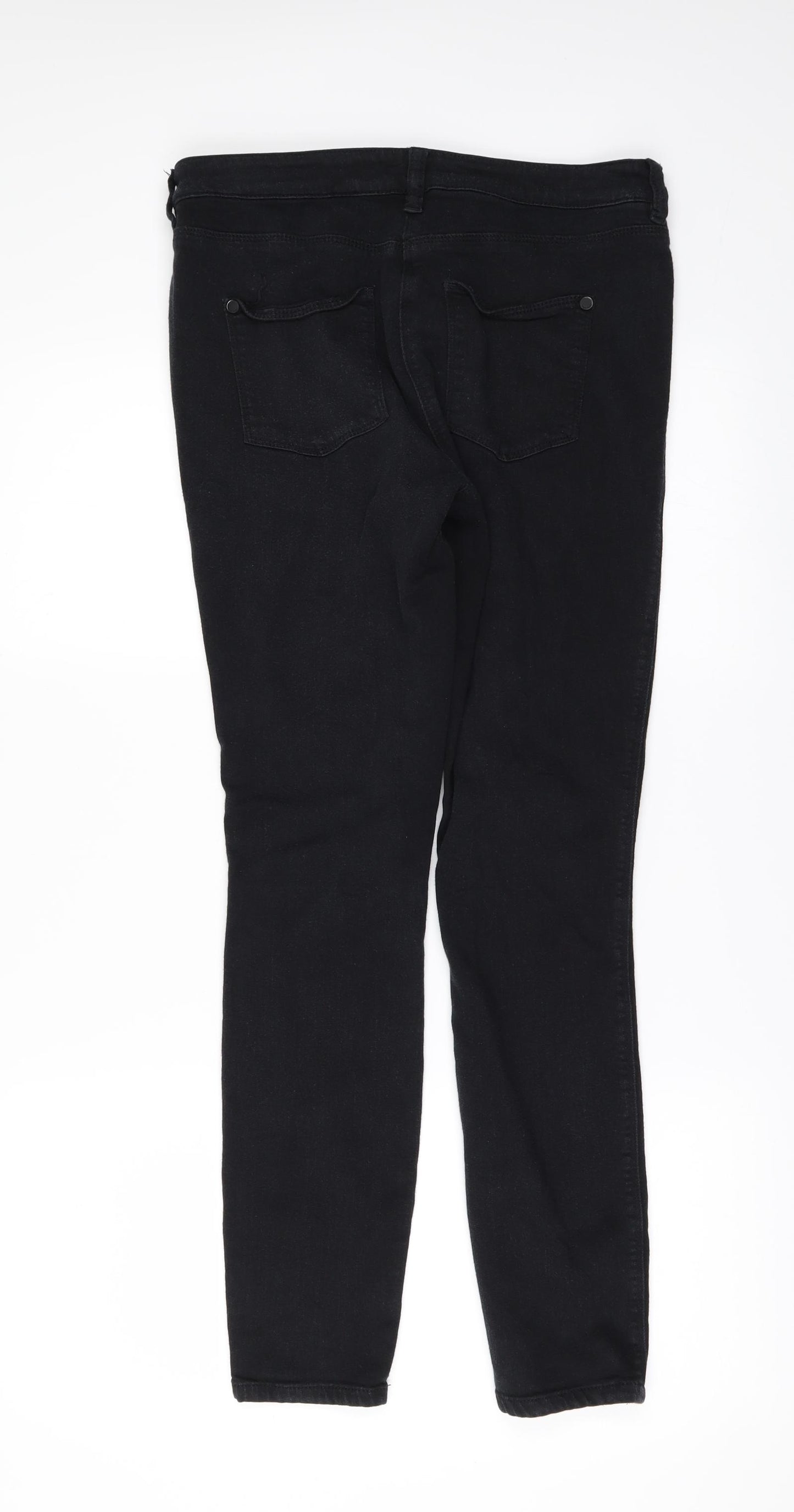 NEXT Womens Black  Denim Skinny Jeans Size 12 L28 in