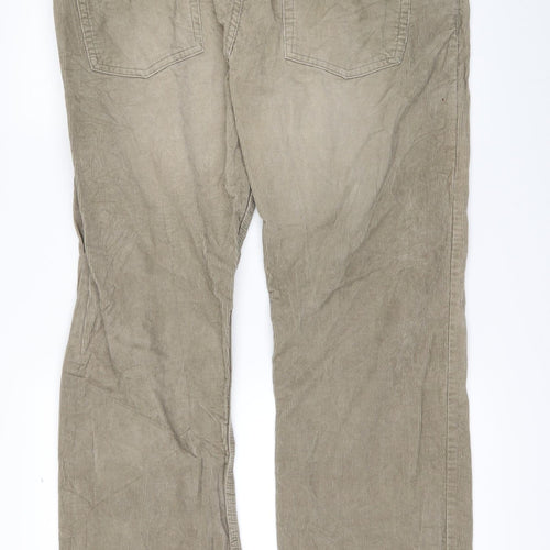 Marks and Spencer Mens Beige  Corduroy Wide-Leg Jeans Size 40 in L31 in
