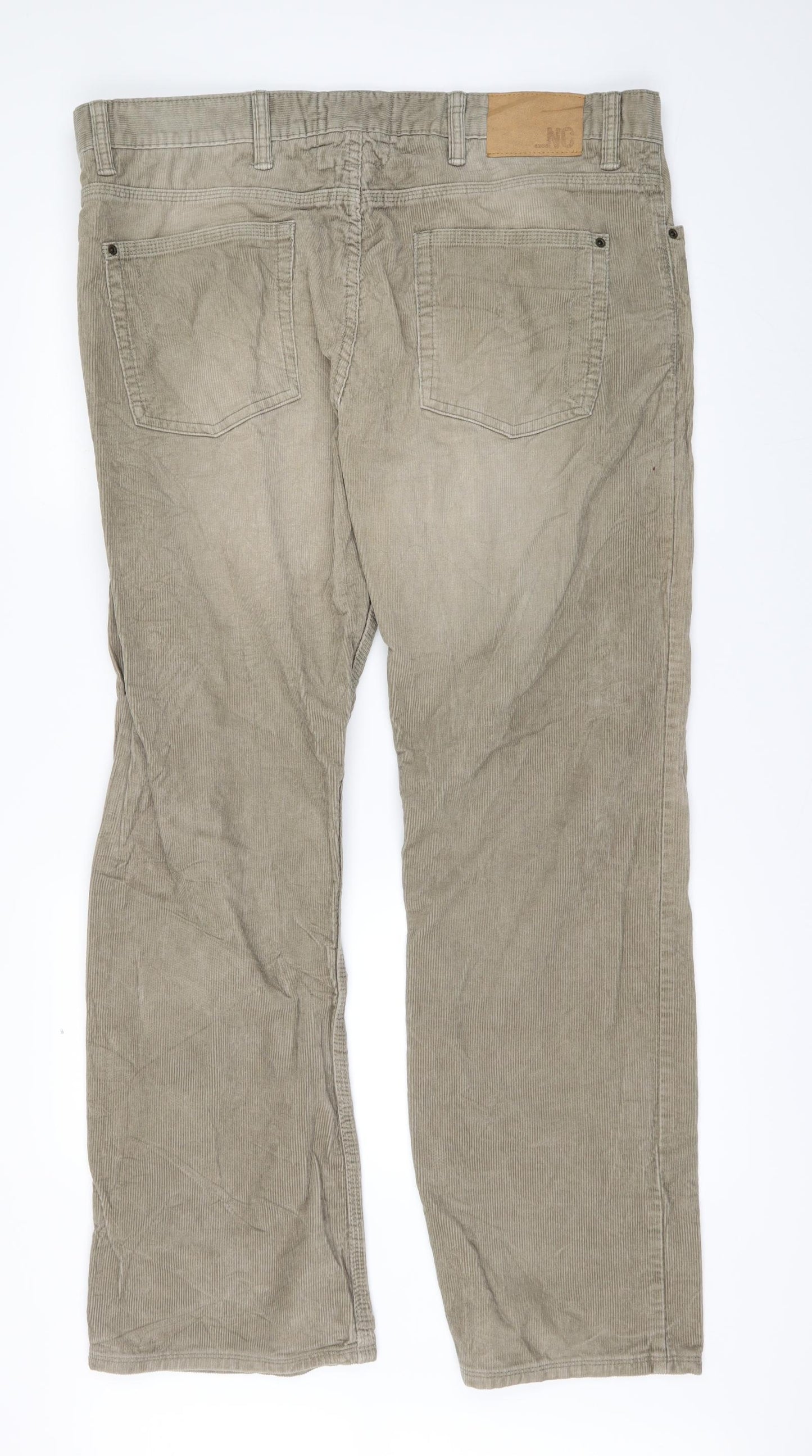 Marks and Spencer Mens Beige  Corduroy Wide-Leg Jeans Size 40 in L31 in