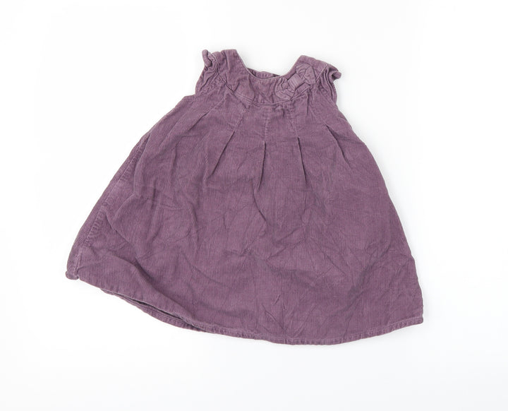 Mini Club Girls Purple  Corduroy Pinafore/Dungaree Dress  Size 6-9 Months
