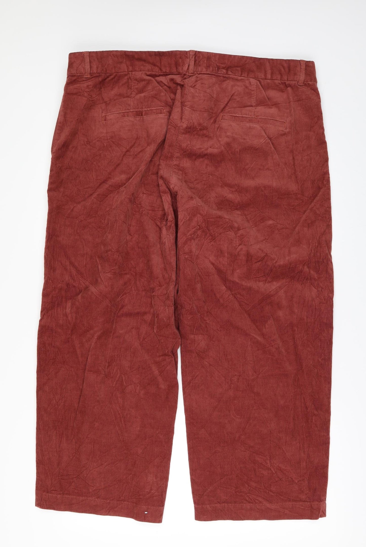 Per Una Womens Orange  Corduroy Cropped Trousers Size 20 L25 in