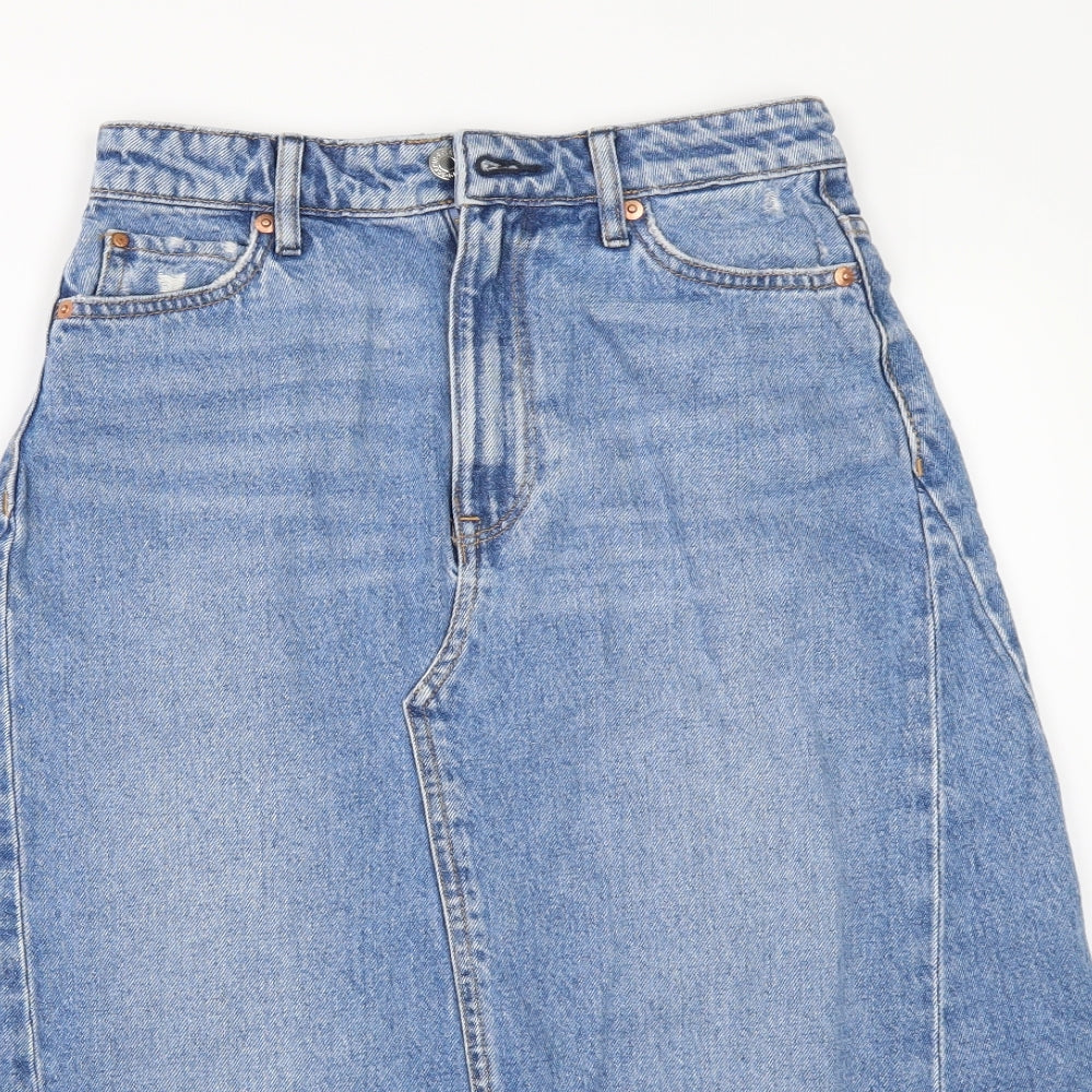 H&M Womens Black  Denim A-Line Skirt Size 6