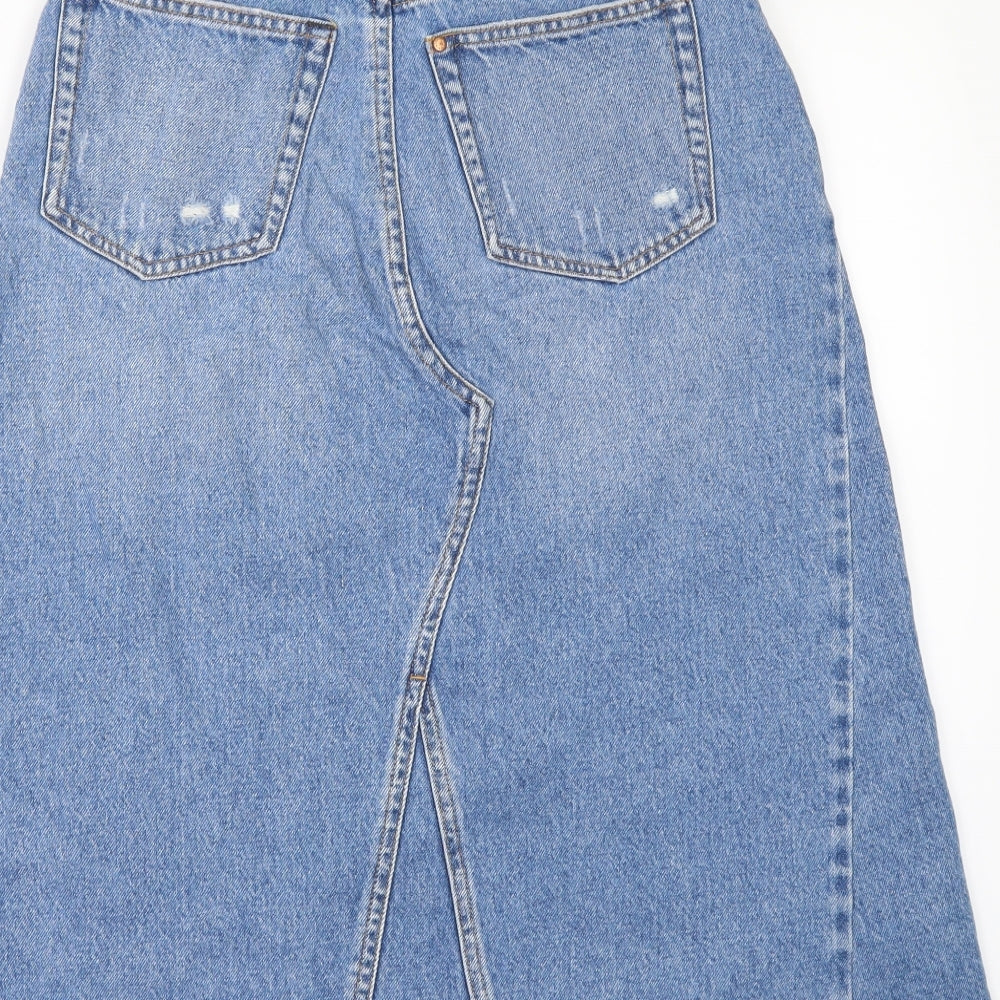 H&M Womens Black  Denim A-Line Skirt Size 6