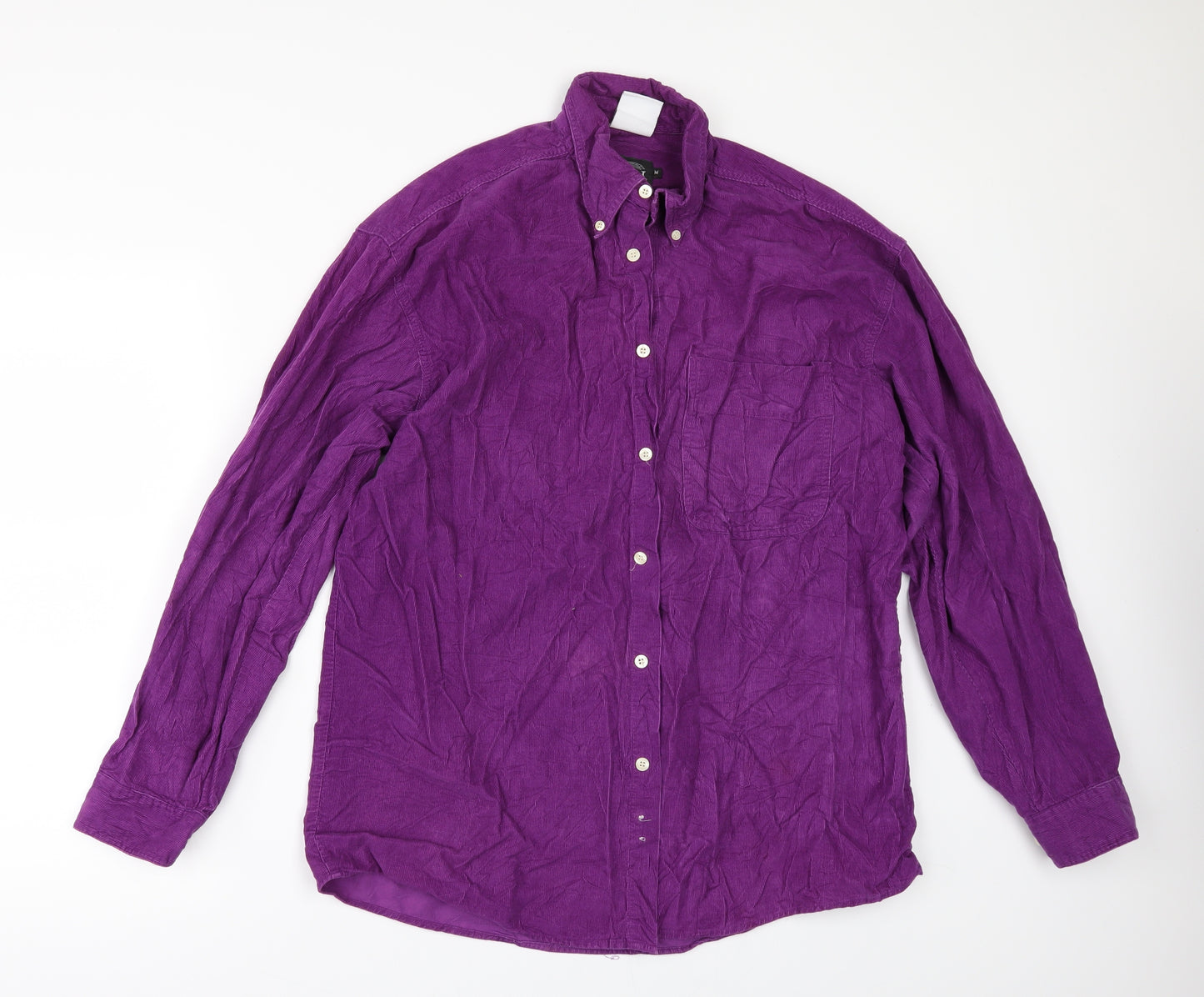 MCNEAL Mens Purple  Corduroy  Button-Up Size M
