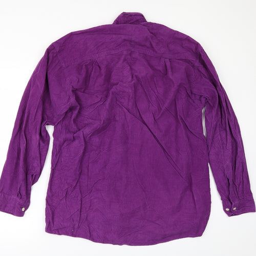 MCNEAL Mens Purple  Corduroy  Button-Up Size M