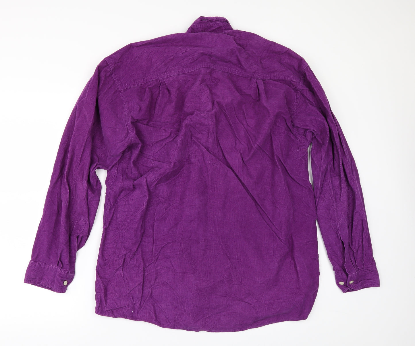 MCNEAL Mens Purple  Corduroy  Button-Up Size M