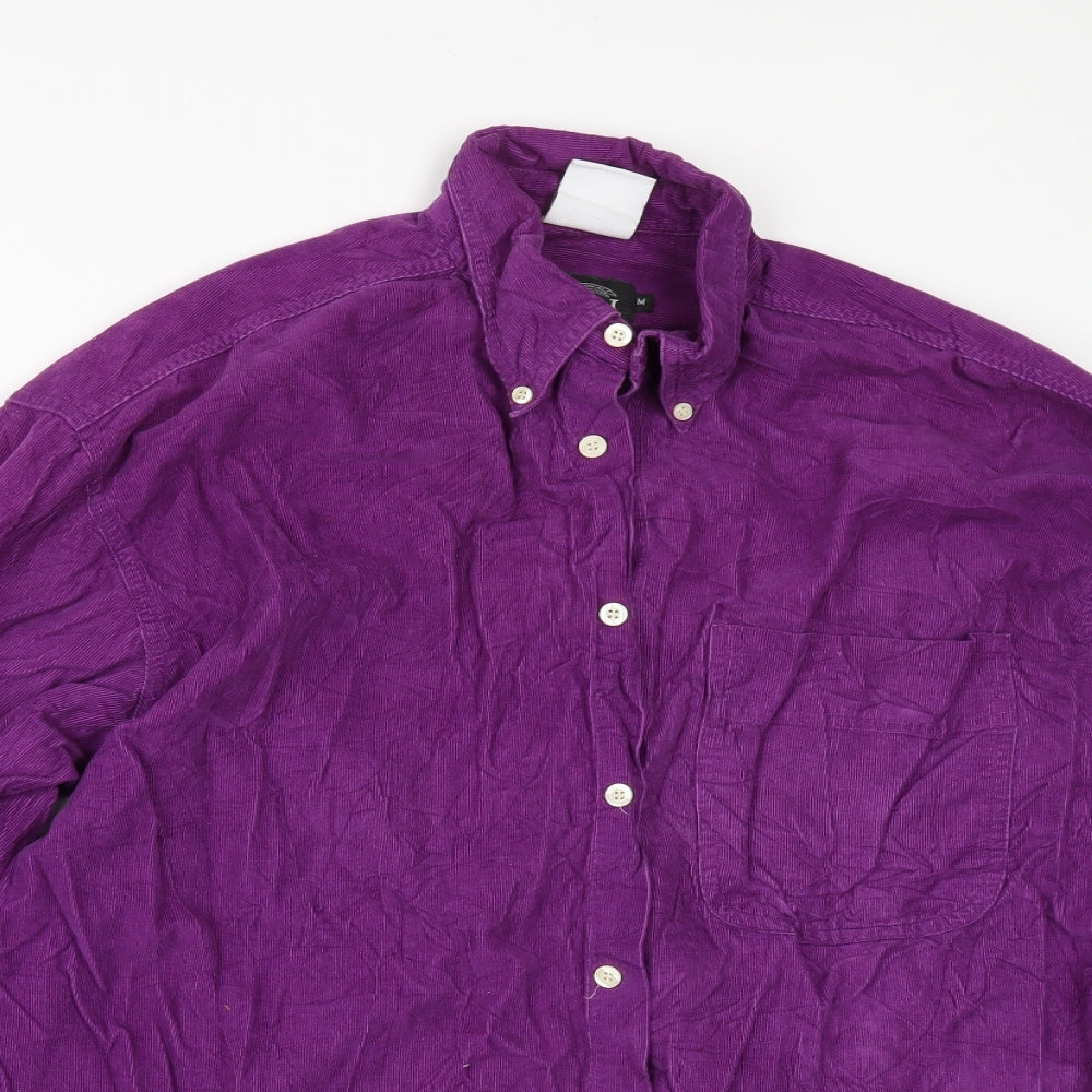 MCNEAL Mens Purple  Corduroy  Button-Up Size M