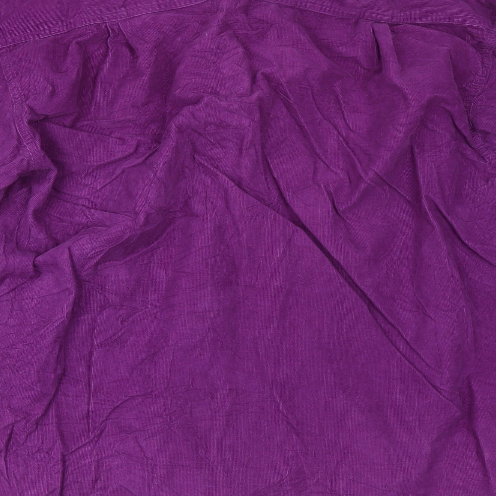 MCNEAL Mens Purple  Corduroy  Button-Up Size M