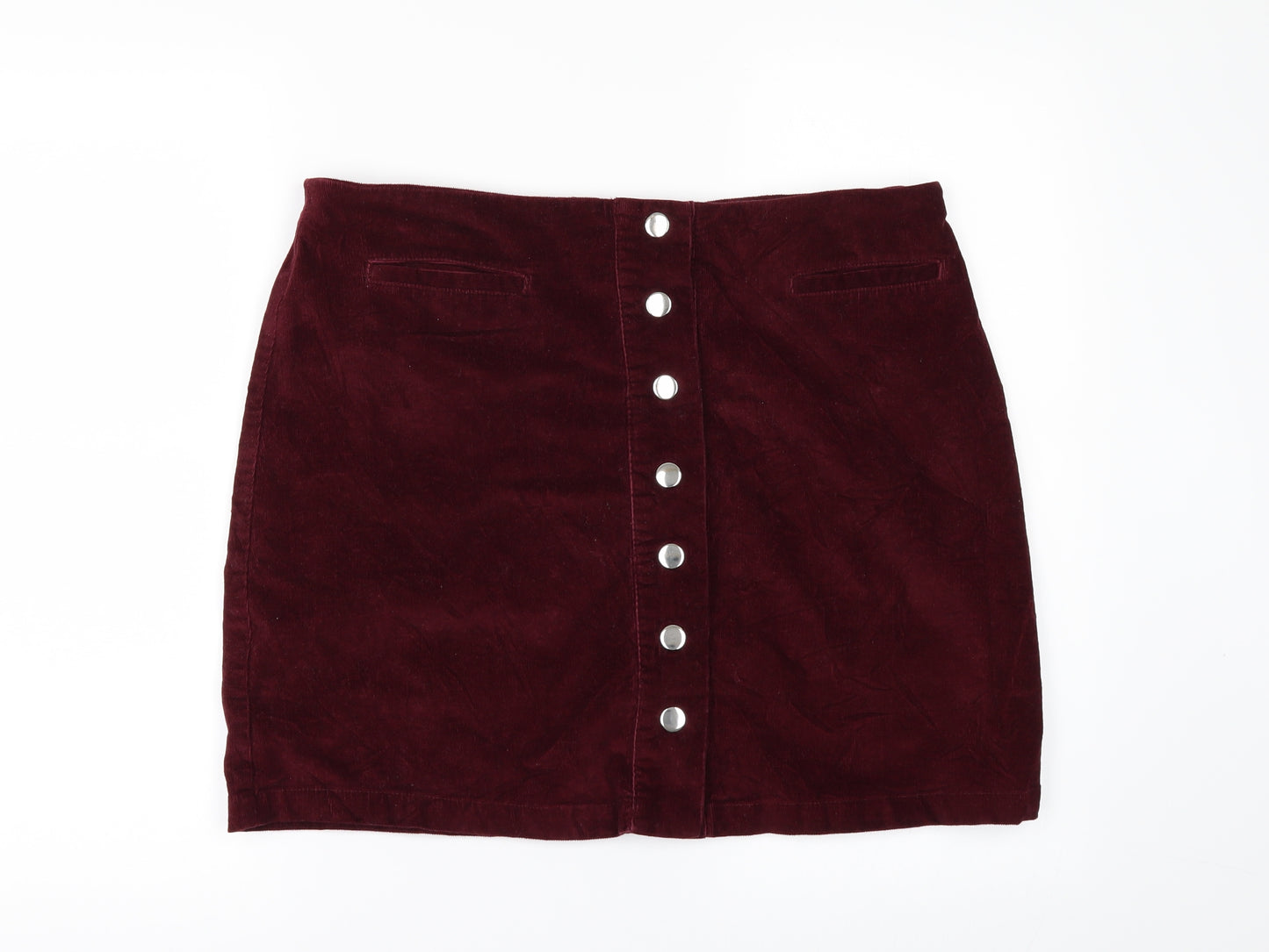 Papaya Womens Red  Corduroy Mini Skirt Size 16