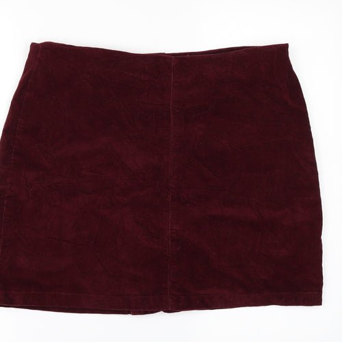 Papaya Womens Red  Corduroy Mini Skirt Size 16
