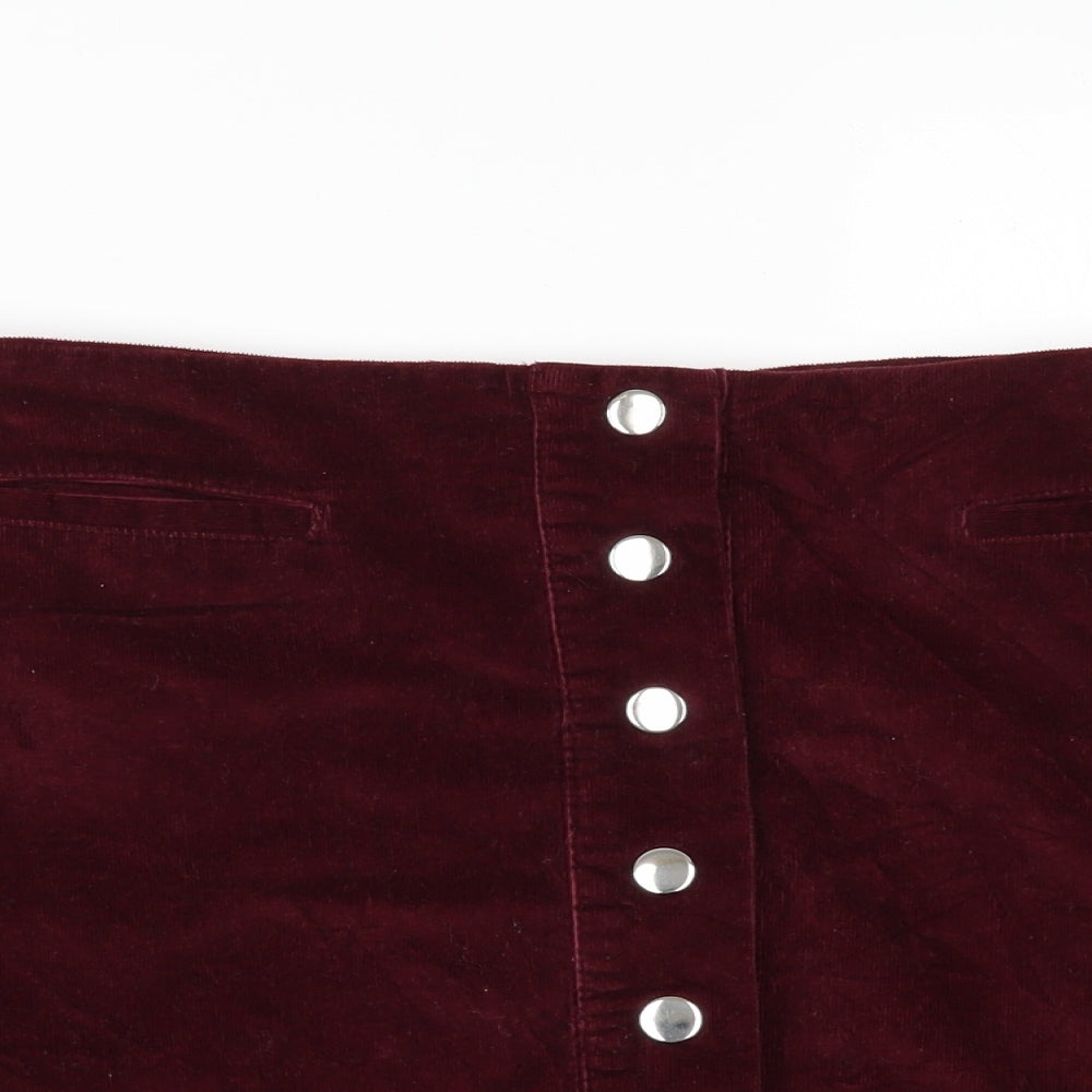 Papaya Womens Red  Corduroy Mini Skirt Size 16