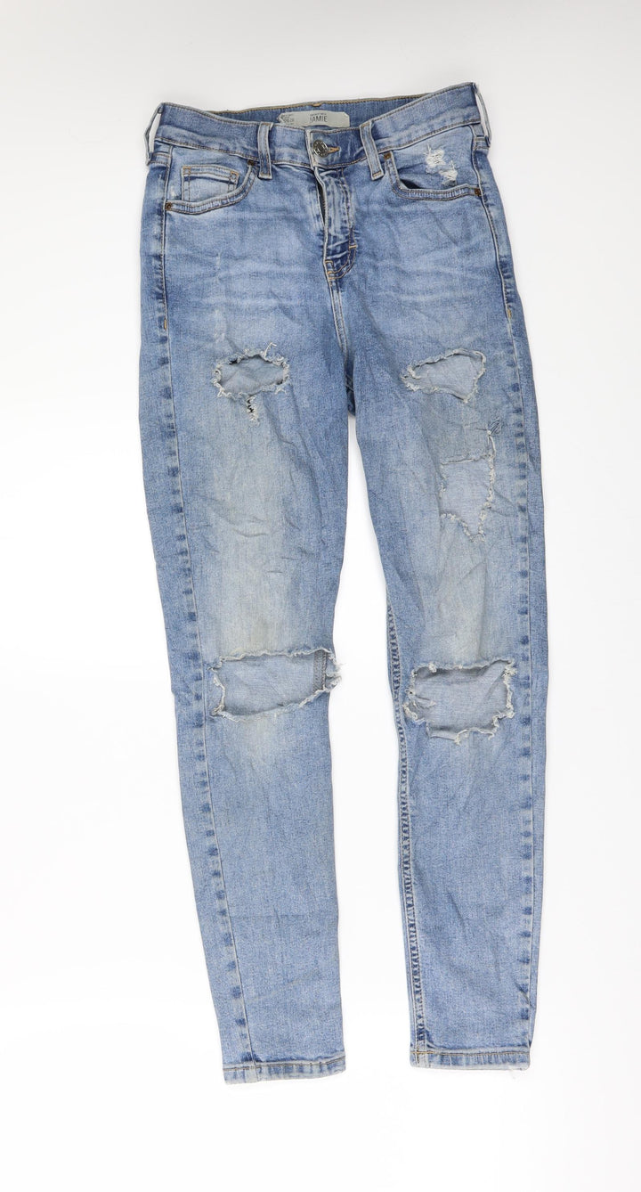 Topshop Womens Blue Denim Skinny Jeans Size 26 in L30 in