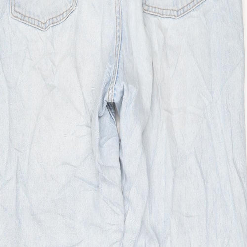 Zara Womens Blue  Denim Boyfriend Jeans Size 12  - Frayed Hem