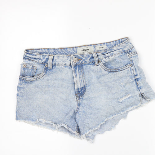 New Look Womens Beige  Denim Cut-Off Shorts Size 10